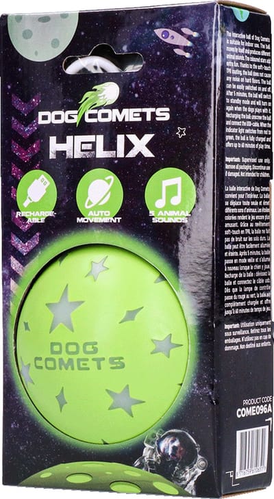 Dog Comets Ball Helix Ø 7 cm - Zelfbewegende hondenbal met geluid - Oplaadbare Hondenspeeltjes – Groen