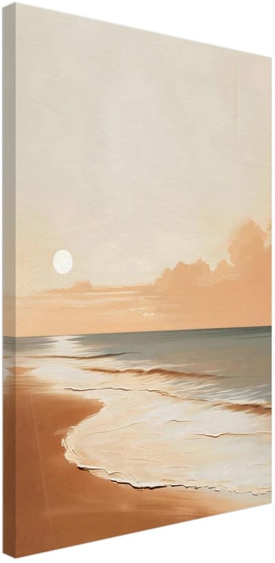 Canvas Schilderij - At the coast 40x60 cm - Strand Wanddecoratie Woonkamer & Slaapkamer