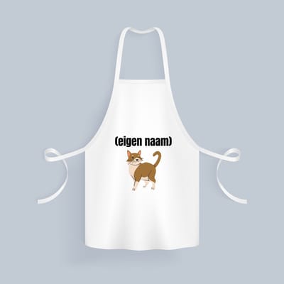 Akyol - kat met eigen naam Keukenschort - Katten - katten liefhebbers - iemand die houdt van katten - verjaardag - cadeau - kado - 82 bij 71 cm