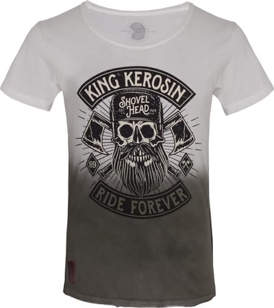 King Kerosin T-shirt Lumberjack Dip Dye Witite en Olijfgroen