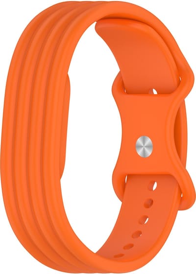 Stravo Zacht Siliconen Sport Bandje – Geschikt voor Fitbit Air – Comfortabele Horlogeband met Pin-and-Tuck Sluiting – Oranje