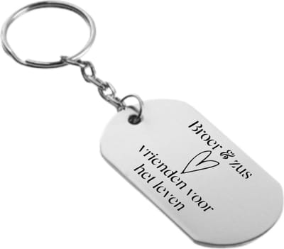 Akyol - Broer & zus vrienden voor het leven Sleutelhanger - Vriendschap - Broer & zus - Leuk kado voor je broer en zus om te geven - 2,5 x 2,5 CM