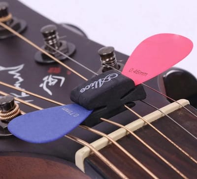 Plectrumhouder van hard plastic - Gitaar plectrum houder - Guitar pick holder - Universele houder - zwart