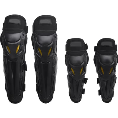 Genouillères Tibiales de Moto avec Coudières Sangle Élastique Réglable Protection Genoux Motocross pour Moto Tout-Terrain noir