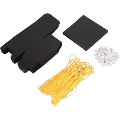 20 pcs Boîte Cadeau Chapeau de Remise de Diplôme Boîtes à Bonbons de Remise de Diplôme Style Européen Innovant avec Gland pour black
