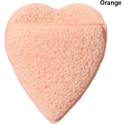 Hartvormige spons Gezichtsreiniging Diepe reiniging Puff Dust Remove Zachte spons Exfoliërende gezichtshuid Reiniging Massage Puff Huidverzorgingstool oranje
