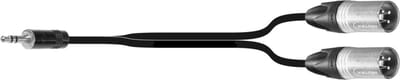 MUSIC STORE MTP2.0PX3,5MMX-1-2Y Ad.-kabel 3,5 Stejackstekker/2xXLRm, 2m - Y-adapterkabel