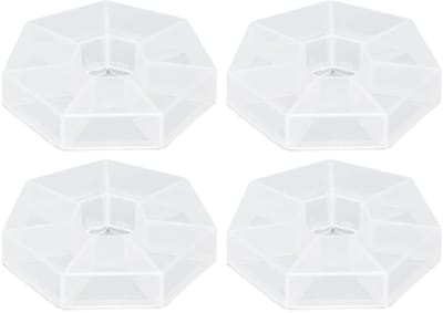 Dailygoods- Opbergdoos Ronde Vorm - 4 Stuks - Kunststof - Lichtgewicht - Draagbaar - Met Divisies - Voor Cosmetica/Sieraden - Opbergcontainer