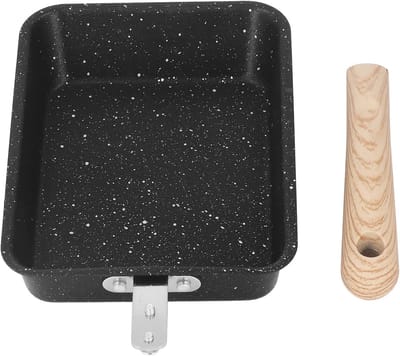 Omeletpan Vierkant - Koekenpan Antiaanbak - Ontbijt Maken - Gelijkmatige Warmte - 35.5 cm Lengte - Zwart