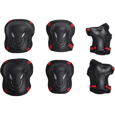 6 Stuks/Set Elleboog Kniebeschermers Schaatsen Beschermer Skateboard Fiets Sport Beschermende Uitrusting Rijden Roller Polsbeschermer Kinderen Volwassenen BMX L
