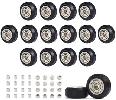 Dailygoods- 3D-printerrolset 16-delig - 625 zz POM katrol - Aluminium Zuilen - Excenterzuilen - Hoogwaardige materialen - Buitendiameter 24 mm