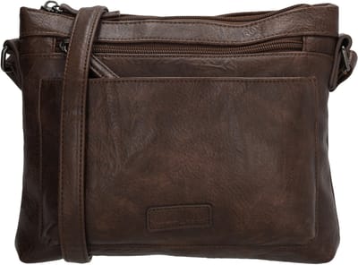 Beagles Murcia Crossbody Schoudertas - Vegan Leer - Handige Ritsvakken - Donkerbruin