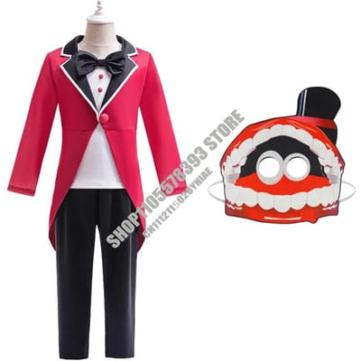Anime Amazing Digital Circus Cosplay Pakken Cartoon Pomni Raghata Jax Caine Cosplay Kostuum Jumpsuit Halloween 130 red
