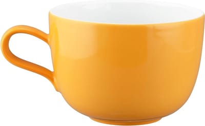 Koffiemok Cappuccino Cup - Grote Mok - Genieten van Koffie - Mix & Match Serie - 380 ml - Mango Oranje