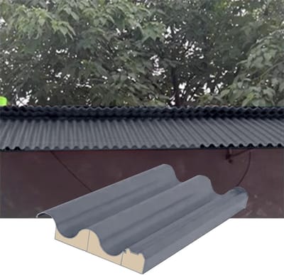 Dakpanelen - Luifelhoezen Planken - Buiten beschermen - Brandwerende vulling - 0.8 meter - Grijs