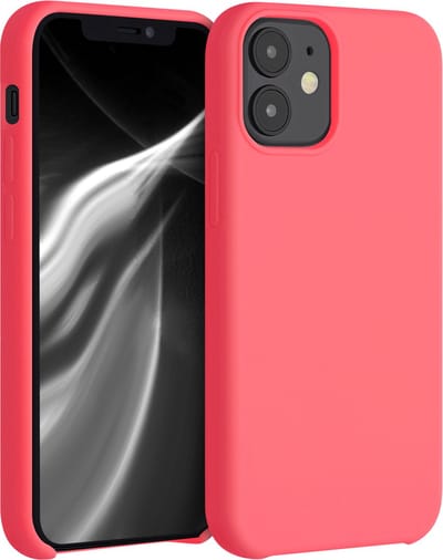 kwmobile telefoonhoesje geschikt voor Apple iPhone 12 mini - Hoesje met siliconen coating - Smartphone case in levendig koraal