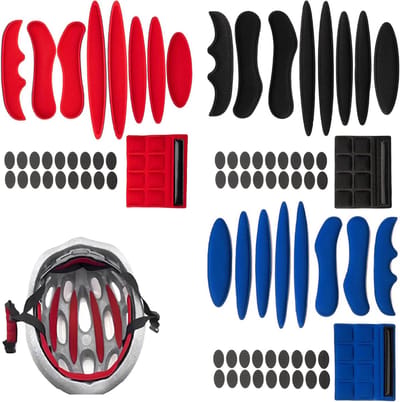 Fietshelm pads - Helmvoering set - Helm comfort verbeteren - Ademend schuim materiaal - 3 complete sets - Zwart