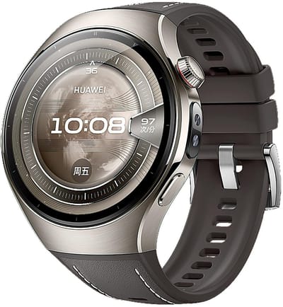 By Qubix - Hybride leer & siliconen band 'True Fit' - Donkergrijs - geschikt voor Huawei Watch 5 - 46mm