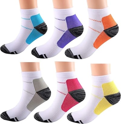 Daity 6 paar - Sokken - Sokken dames - antislip sokken - vloersokken - puur katoenen sokken- yogaoefeningsokken - one size fits all （L/XL，21*7.5cm）