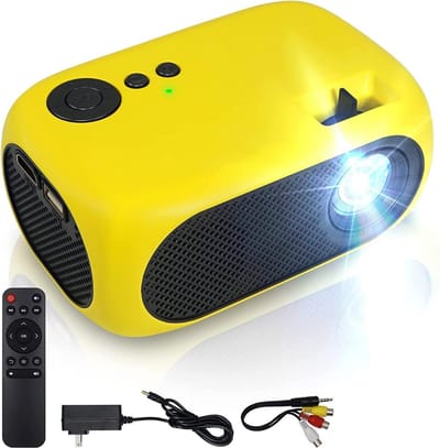 SCH® Draagbare beamer - Beamer - Projector - Mini Beamer - Geel - 14cm x 9cm x 6cm