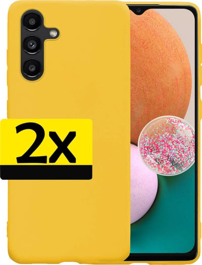 Hoesje - 2 Stuks - Geschikt voor Samsung Galaxy A13 5G - Sterk & Shockproof - Case Siliconen - Back Cover - Telefoon Hoes - Telefoonhoesjes - Geel