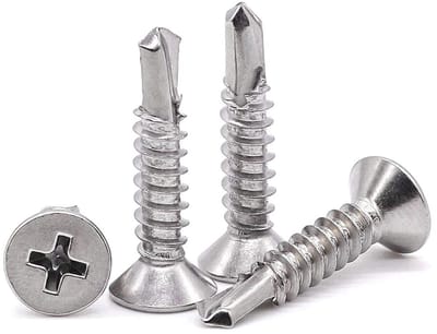 160 Stuks 4.2 x 16mm Zelftappende Schroeven van RVS, Hoge Sterkte, Plat en Verzinkt, Voor Hout en Metaal