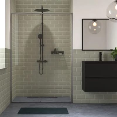 Sealskin - Douche Schuifdeur Contour 120 X 200cm - Mat Grijs Profiel - 6 Mm Rookglas