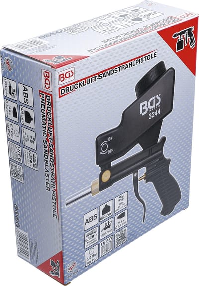 BGS Zandstraalpistool - Reservoir inhoud 600cc  - Uitgevoerd met zwaar ABS huis  - Zwart