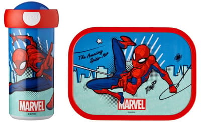 Mepal Lunchset (schoolbeker & lunchbox) Campus - 300 + 750 ml - Broodtrommel en Drinkbeker voor kinderen - Bento box - Schoolbeker - Spiderman