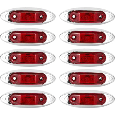 10 stuks 3LED Zijmarkeringslicht Waterdicht Stofdicht Piranha Lamp voor Vrachtwagen Trailer LorryRood