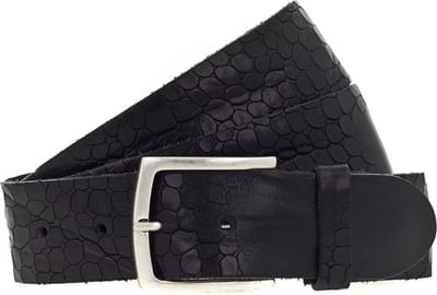 b.belt Riem Bela Ledergürtel W115 Schwarz Zwart