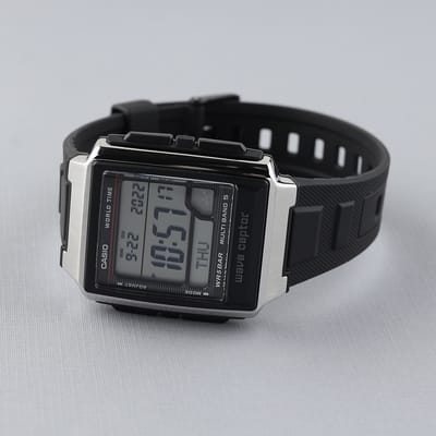 Casio WV-59R-1AEF Horloge Zendergestuurd (l x b x h) 48.3 x 39 x 12.5 mm Zilver Materiaal (behuizing): RVS, Hars Materiaal (armband): Hars
