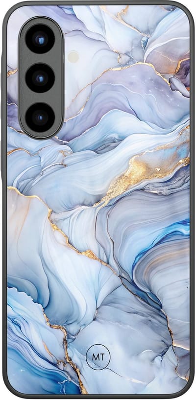 Hoesje geschikt voor Samsung Galaxy A56 - Lavender dream - Hard Case Zwart Back Cover - Marmer - Paars - Mooie Telefoonhoesjes