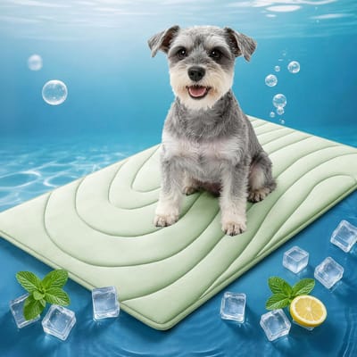 Ulisem - Koelmat voor huisdieren - 51x41 cm - Zelfkoelend - Antislip - Wasmachine bestendig - Herbruikbaar - Voor honden en katten - Voor bench en auto - Indoors en buitenshuis - Zomer - Groente