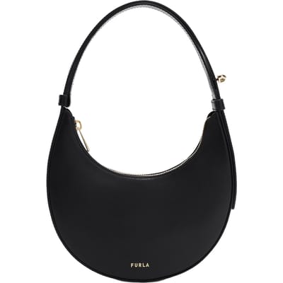 FURLA Leren Schoudertas Avondtas Delizia Mini Shoulder Bag Nero Zwart