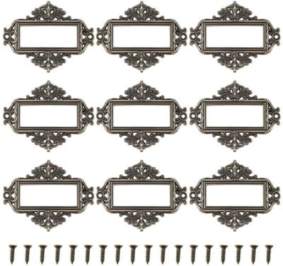 Vintage labelhouder bronsgoud, 24 stukken