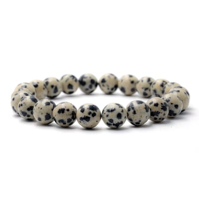 Bixorp Gems Dalmatiër Jaspis Edelstenen Armband - Gepolijste Edelsteen Kralenarmband