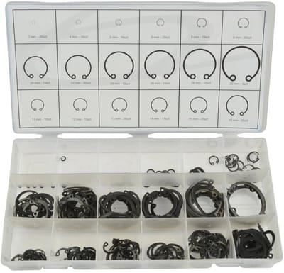 GEKO Circlip assortiment - 18 maten - 300 stuks - 3-32 mm - Praktische opbergdoos