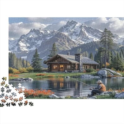 Legpuzzel Berghut - Puzzel voor volwassenen - Ontspanning thuis - Gerecycled materiaal - 38 x 26 cm - Stijl-5