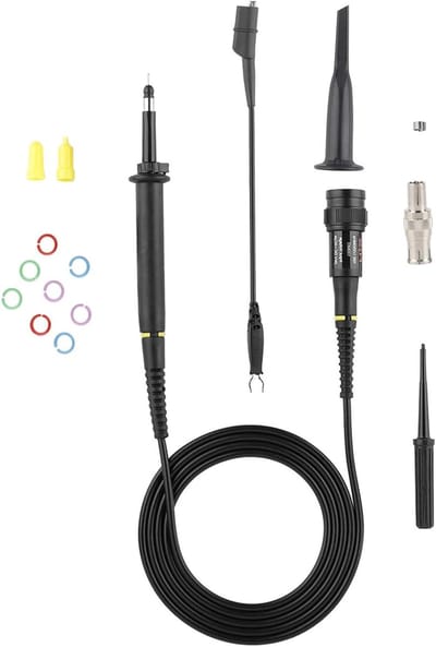Meetkabel Set - Oscilloscoop Accessoires - Elektrische Metingen - 2KV 250MHz Versterking - 120 cm - Zwart