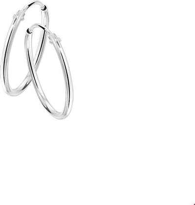 Huiscollectie Oorring Ronde Buis Zilver Gerhodineerd Glanzend 1.5 mm x 25 mm