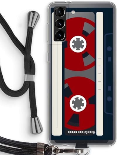 Case Company® - Hoesje met koord geschikt voor Samsung Galaxy S21 Plus hoesje met Koord - Here's your tape - Telefoonhoesje met Zwart Koord - Bescherming aan alle Kanten en Over de Schermrand