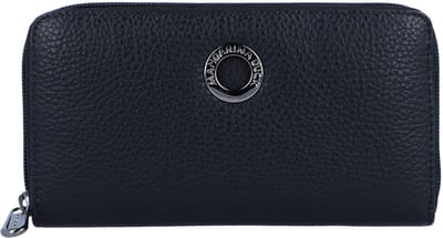 MANDARINA DUCK Portemonnee Mellow Leather Zip Around Wallet Black Zwart