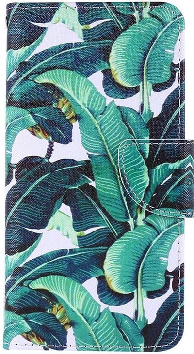 Shop4 - Samsung Galaxy A11 Hoesje - Wallet Case Bananen Bladeren Groen