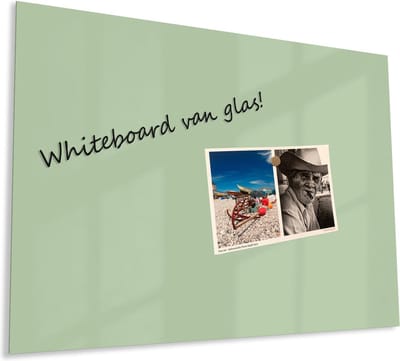 Mydesignglas Glazen Whiteboard - Gehard Glas - Magneetbord - Memobord - Magnetisch - Krasbestendig - Frameless - 90x60cm - Willow Green