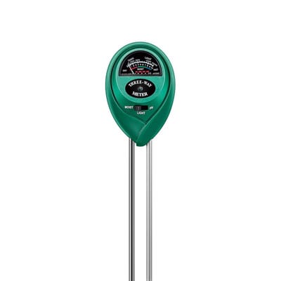 Bodemtester 3-in-1 - Zonder Batterij - Meet Vocht, Licht & pH - Voor Tuin, Binnen & Buitenplanten - Nauwkeurige Sensor Technologie - Groen - Compact Formaat - 1 Stuk