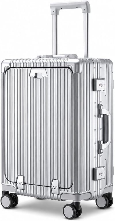 Mura Koffer - Handbagage - Trolley - Valies - Reiskoffer - TSA cijferslot - Aluminium Frame - ABS+PC Materiaal - Lichtgrijs Kleur