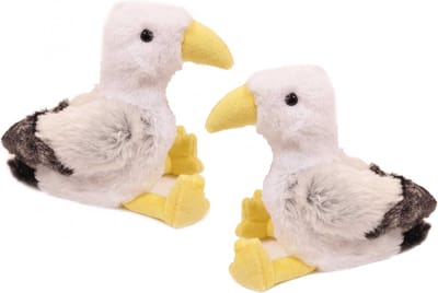 Pia Soft Toys Knuffeldier Meeuw - 2x - zachte pluche stof - premium kwaliteit knuffels - Vogels - 20 cm - Meeuwen