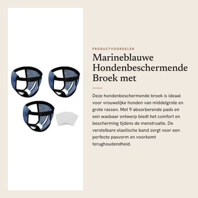 Dailygoods- Hondenbroek 3 Stuks - Wasbaar Ondergoed - Inclusief 9 Absorberende Pads - Verstelbaar - Geschikt voor Middelgrote/Grote Honden - Taillemaat 37-49 cm - Hondenluier
