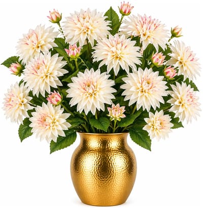 Mica Decorations Kunstbloem Dahlia Artistic - 10x - H74 cm - roze - kunststof - stelen kunstbloemen - boeket - bloemetjes